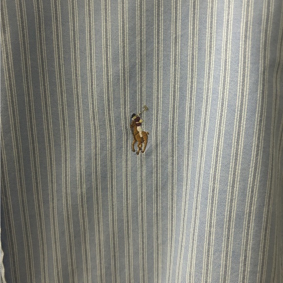 RALPH LAUREN Classic Fit Button Down Blue Stripes Men’s Size Large - Picture 5 of 9